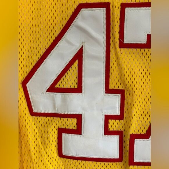 Tampa Bay Bucs John Lynch #47 Stitch Mitchell Ness Yellow Throwback Jersey XL/52 - Picture 9 of 16